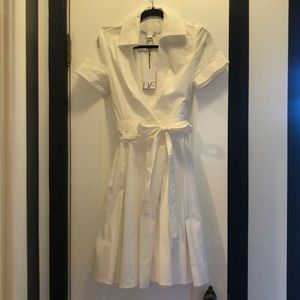 Diane Von Furstenburg white eyelet wrap dress